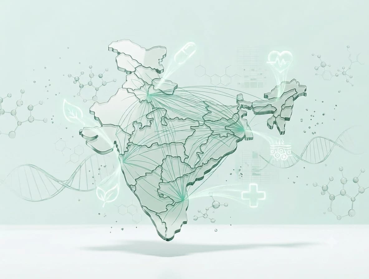 Map of India highlighting Hoffen Remedies' nationwide distribution reach