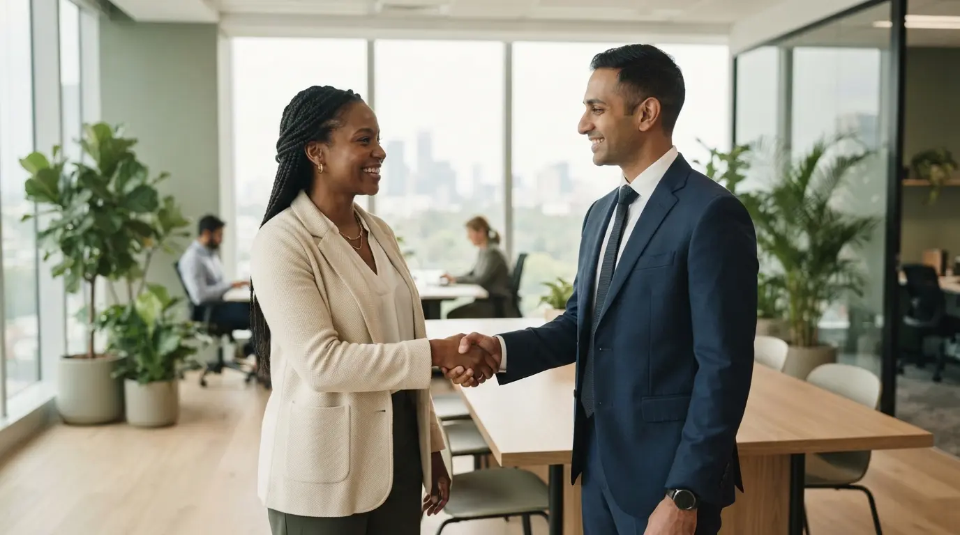 Handshake between Hoffen Remedies and a franchise partner